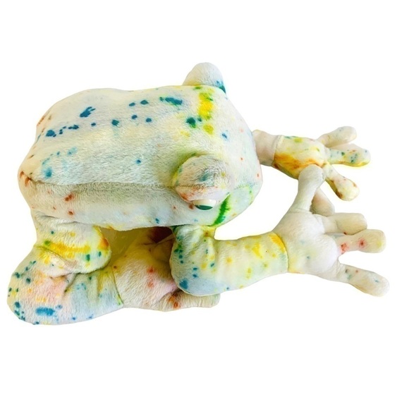 Tie Dyed Frog Plush Stuffed Animal 18” long Hands to Feet - Picture 4 of 7